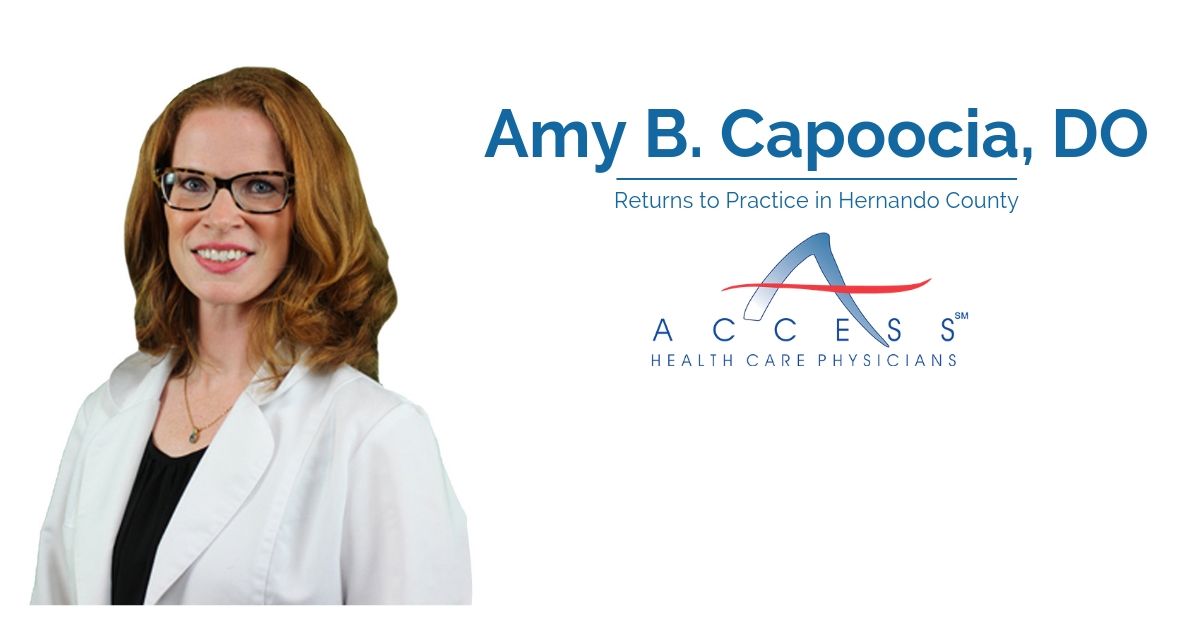 Amy B. Capoocia, DO, FACOFP, Returns to Practice in Hernando County