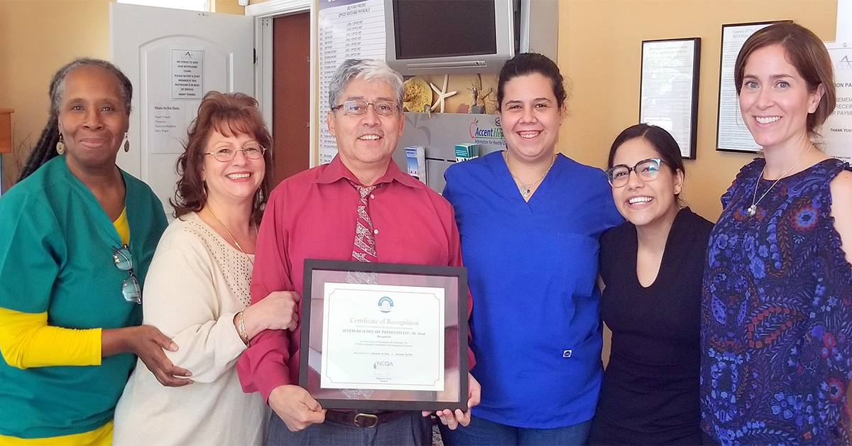 Access Health Care Physicians, LLC's Luis Jovel, MD, and His Team Receive Recognition Status for Their PCMH
